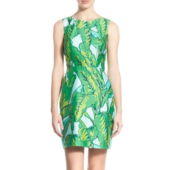 Vineyard Vines Dresses & Skirts - Vineyard Vines Green Leaf Midi Dress Silk Blend